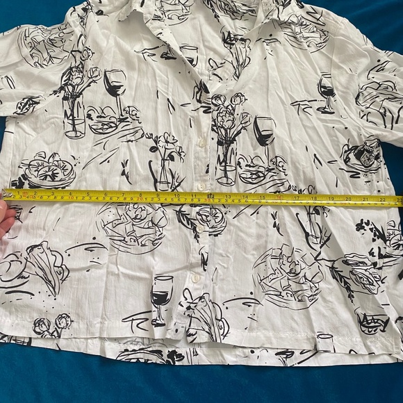 🍷💐 NEW Women's XL Wine Glass Dinner Party Blouse - Cocktails, Charcuterie - Picture 8 of 14